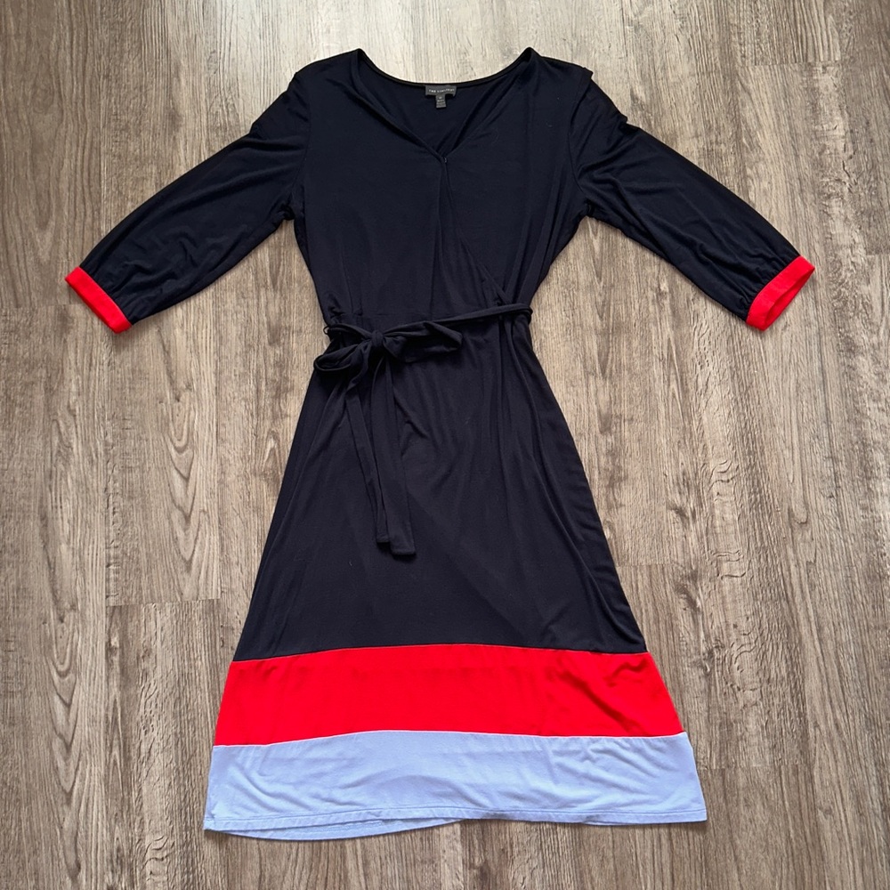 The Limited size M, red blue and navy Americana dress